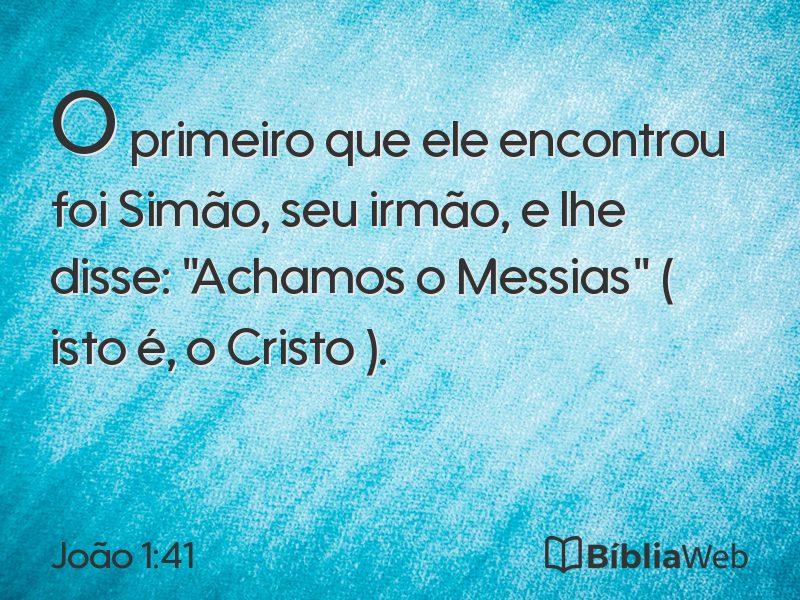 João 1:41 em imagem para compartilhar