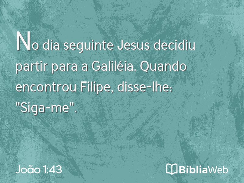 João 1:43 em imagem para compartilhar