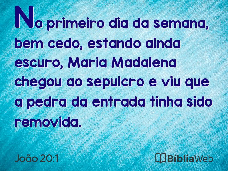 João 20:1 em imagem para compartilhar
