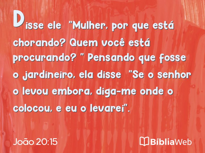 João 20:15 em imagem para compartilhar