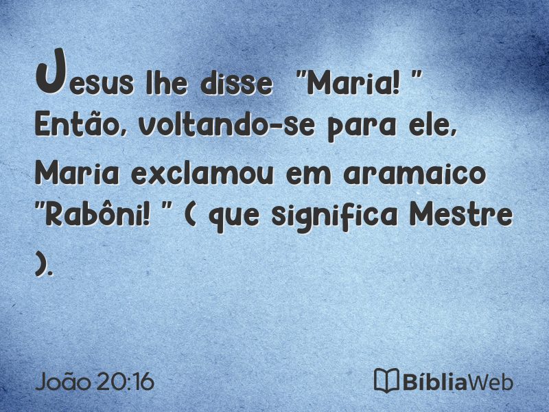 João 20:16 em imagem para compartilhar