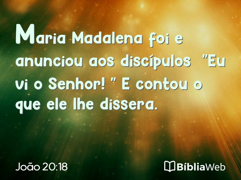 João 20:18 em imagem para compartilhar