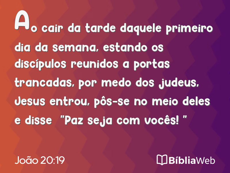 João 20:19 em imagem para compartilhar