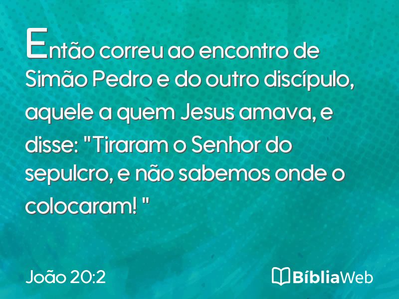 João 20:2 em imagem para compartilhar