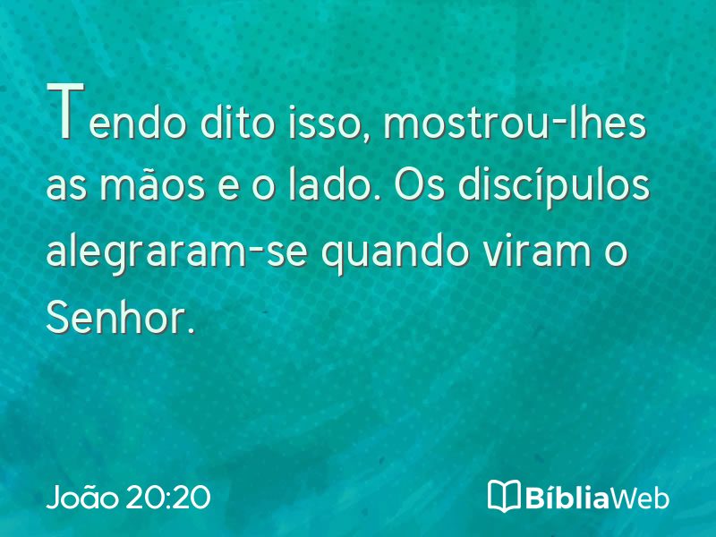 João 20:20 em imagem para compartilhar