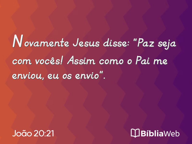 João 20:21 em imagem para compartilhar