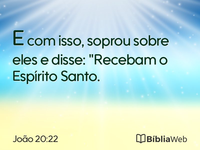 João 20:22 em imagem para compartilhar