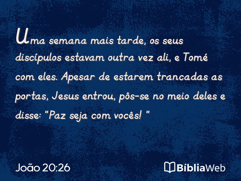 João 20:26 em imagem para compartilhar