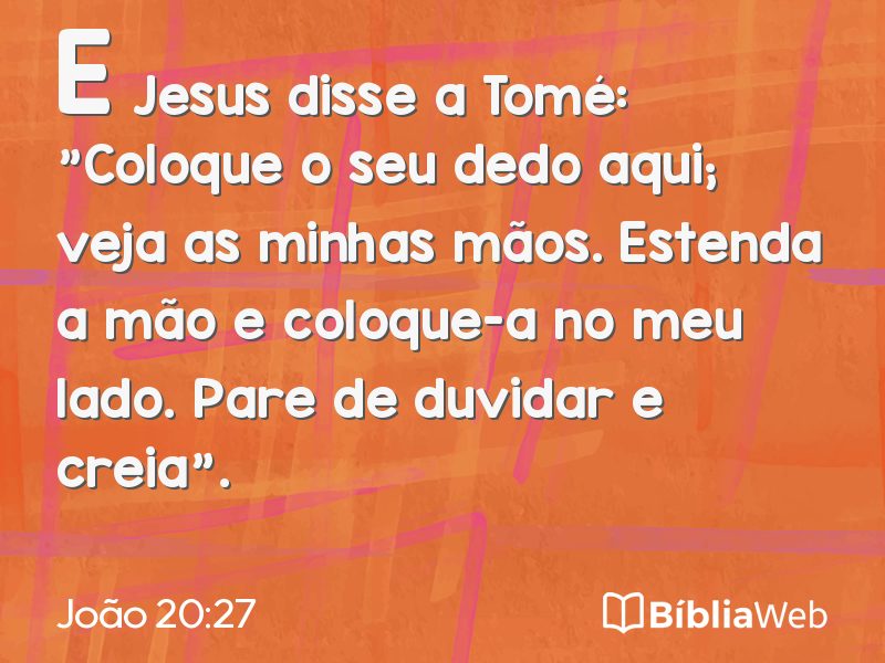 João 20:27 em imagem para compartilhar