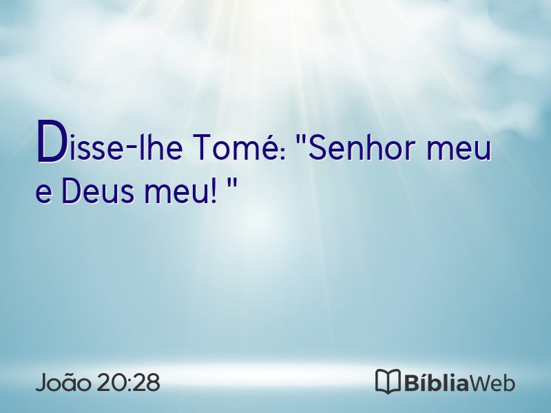 João 20:28 em imagem para compartilhar