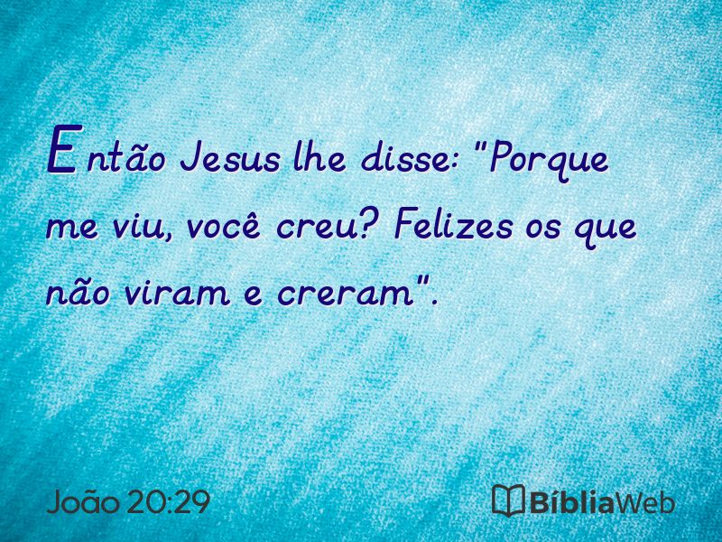 João 20:29 em imagem para compartilhar