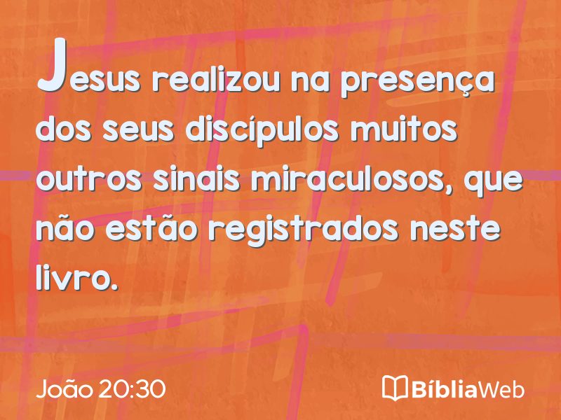 João 20:30 em imagem para compartilhar