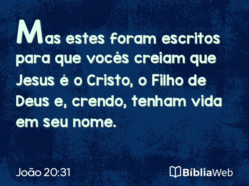 João 20:31 em imagem para compartilhar