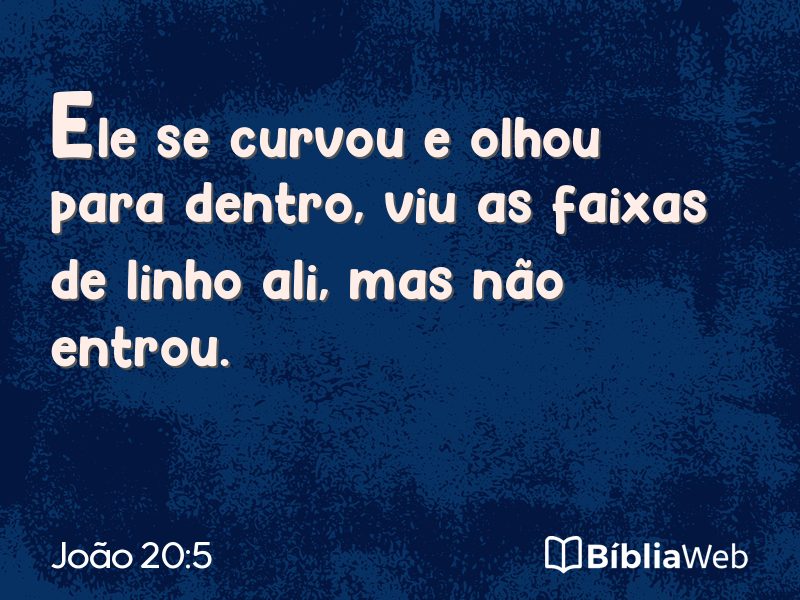 João 20:5 em imagem para compartilhar