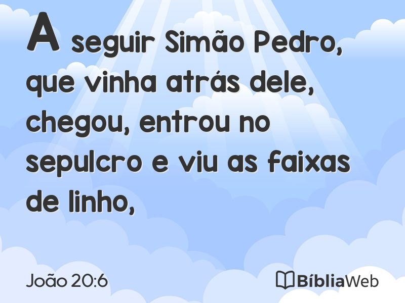 João 20:6 em imagem para compartilhar