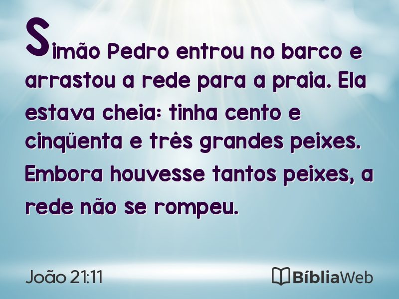 João 21:11 em imagem para compartilhar