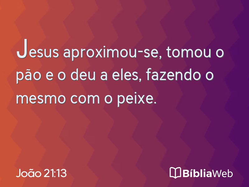 João 21:13 em imagem para compartilhar