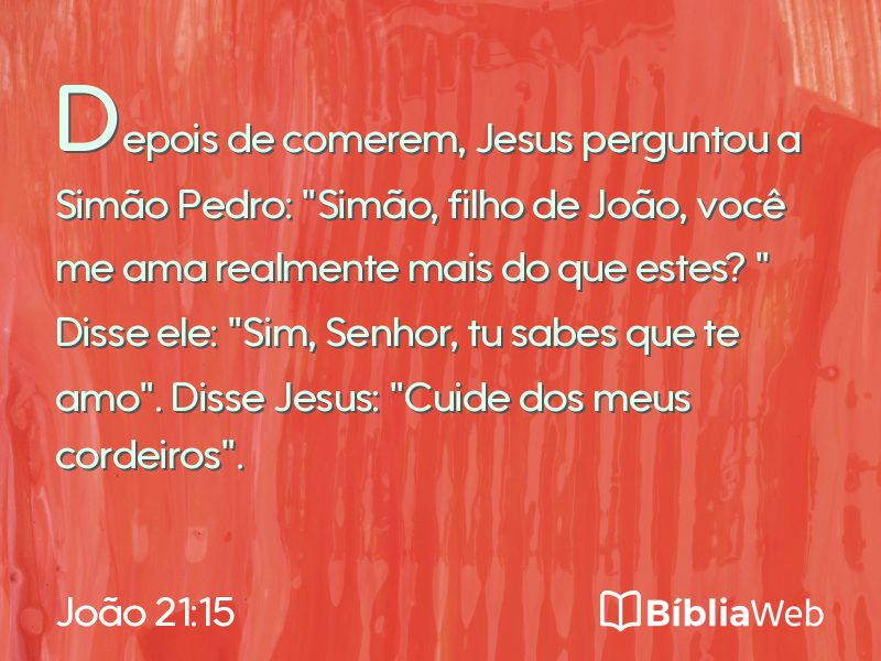 João 21:15 em imagem para compartilhar
