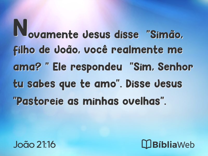 João 21:16 em imagem para compartilhar