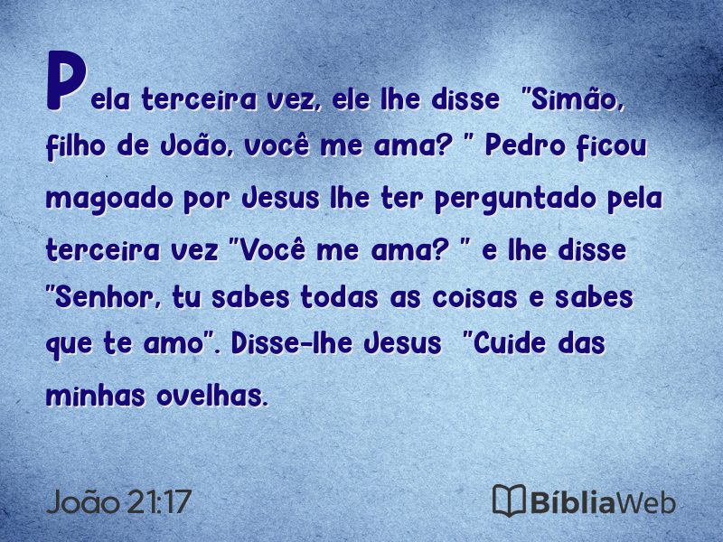 João 21:17 em imagem para compartilhar