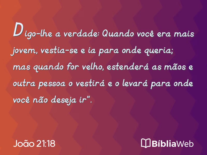 João 21:18 em imagem para compartilhar