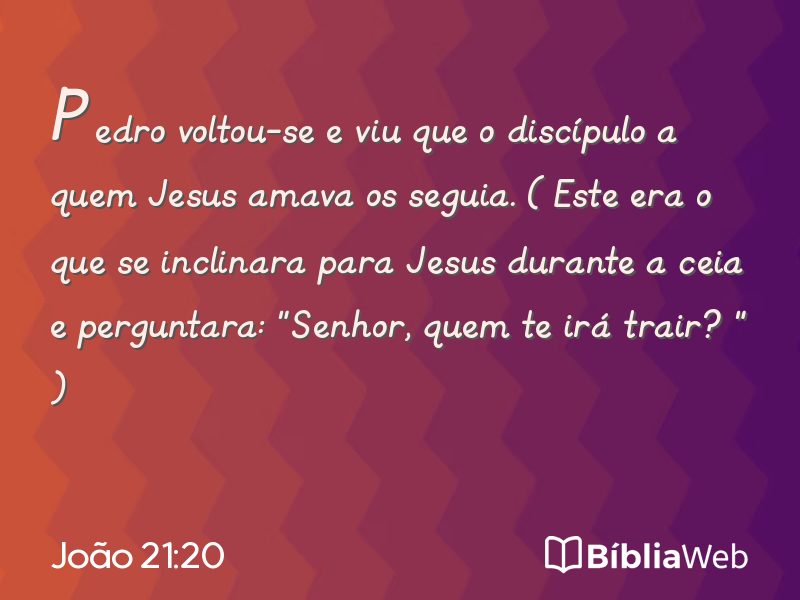 João 21:20 em imagem para compartilhar