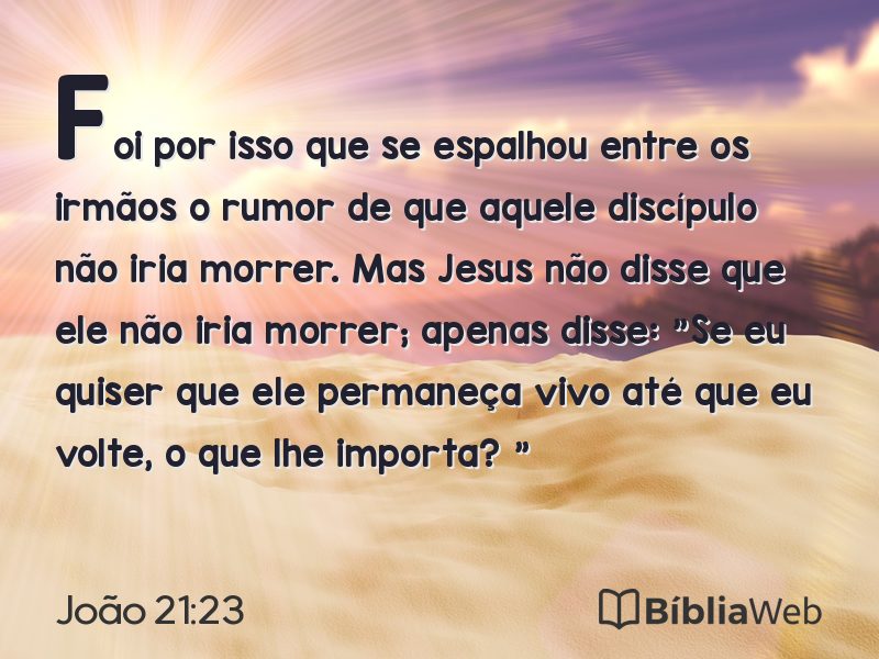 João 21:23 em imagem para compartilhar