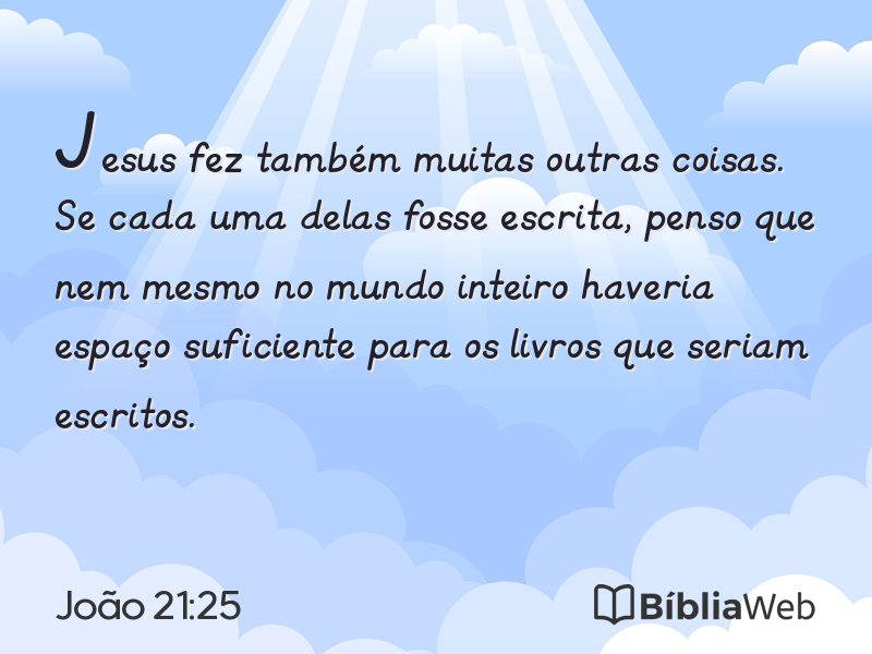 João 21:25 em imagem para compartilhar