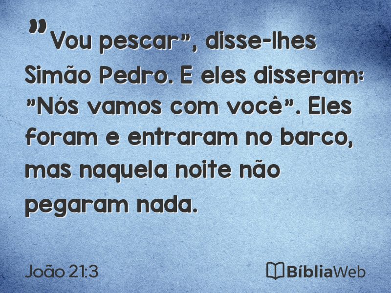 João 21:3 em imagem para compartilhar