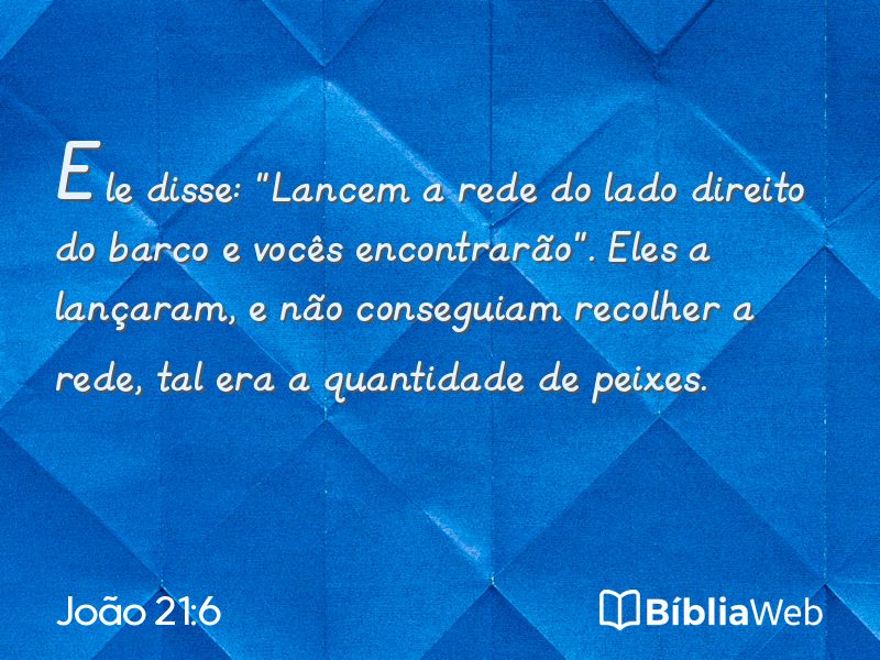 João 21:6 em imagem para compartilhar