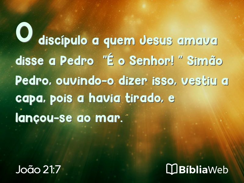 João 21:7 em imagem para compartilhar