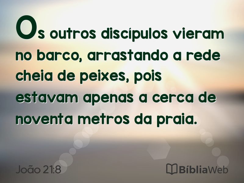 João 21:8 em imagem para compartilhar