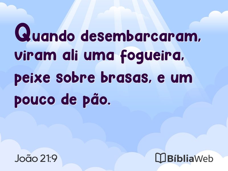 João 21:9 em imagem para compartilhar