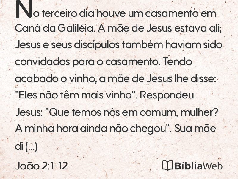 João 2:1-12 em imagem para compartilhar