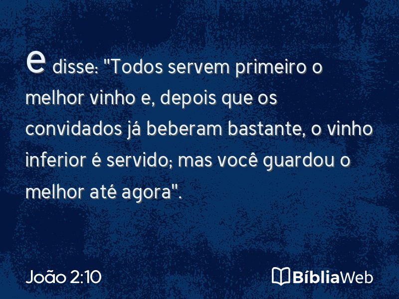 João 2:10 em imagem para compartilhar