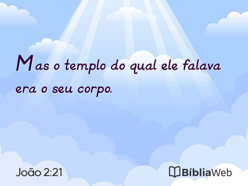 João 2:21 em imagem para compartilhar