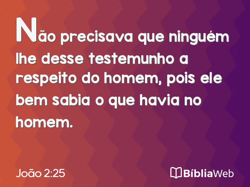 João 2:25 em imagem para compartilhar