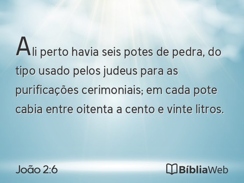 João 2:6 em imagem para compartilhar