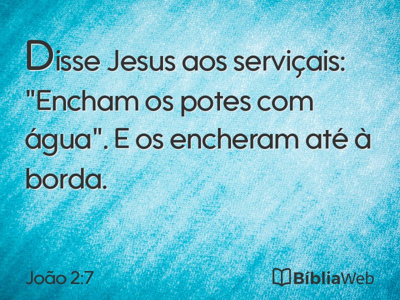 João 2:7 em imagem para compartilhar