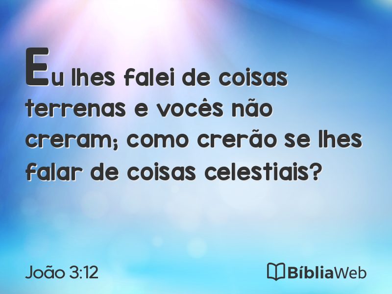 João 3:12 em imagem para compartilhar