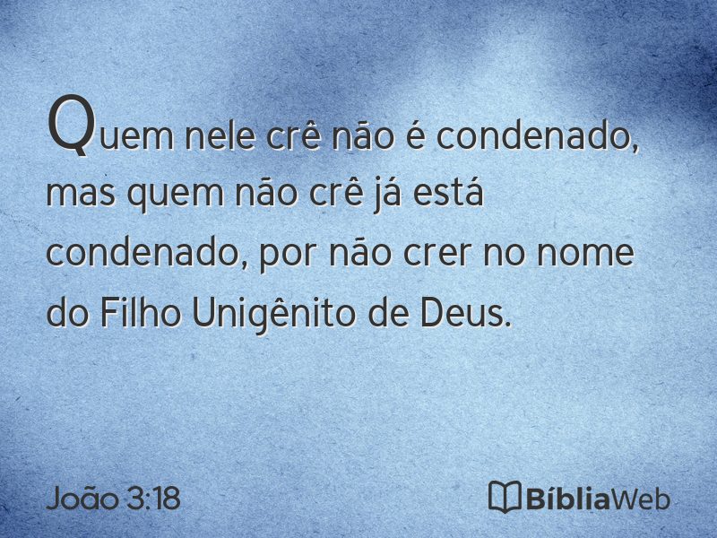João 3:18 em imagem para compartilhar