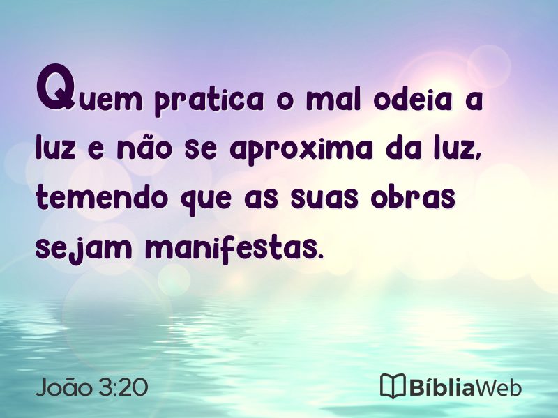 João 3:20 em imagem para compartilhar