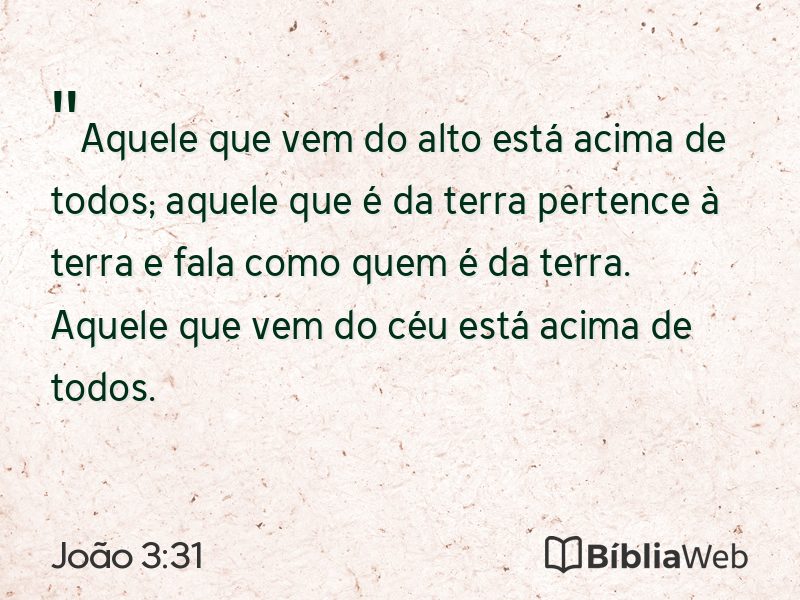 João 3:31 em imagem para compartilhar