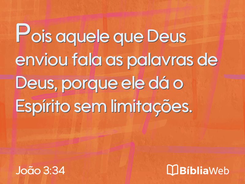 João 3:34 em imagem para compartilhar