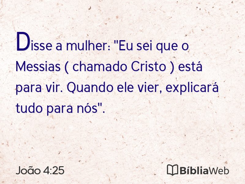 João 4:25 em imagem para compartilhar