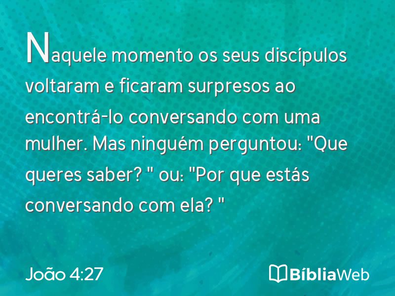 João 4:27 em imagem para compartilhar