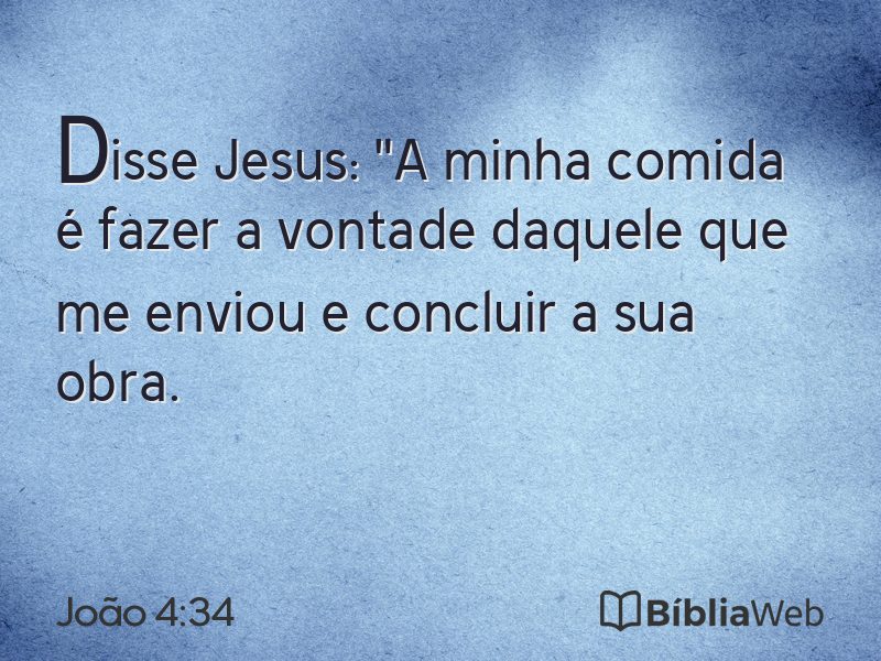 João 4:34 em imagem para compartilhar