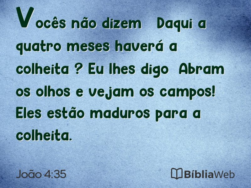 João 4:35 em imagem para compartilhar