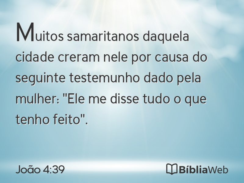 João 4:39 em imagem para compartilhar