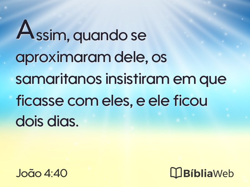 João 4:40 em imagem para compartilhar